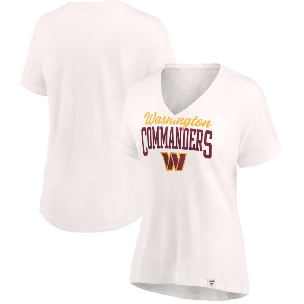 Women's Washington Fanatics Oatmeal Motivating Force Lightweight V-Neck T-Shirt